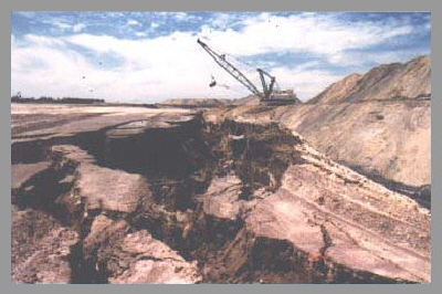 Highwall failure in dragline mining operation